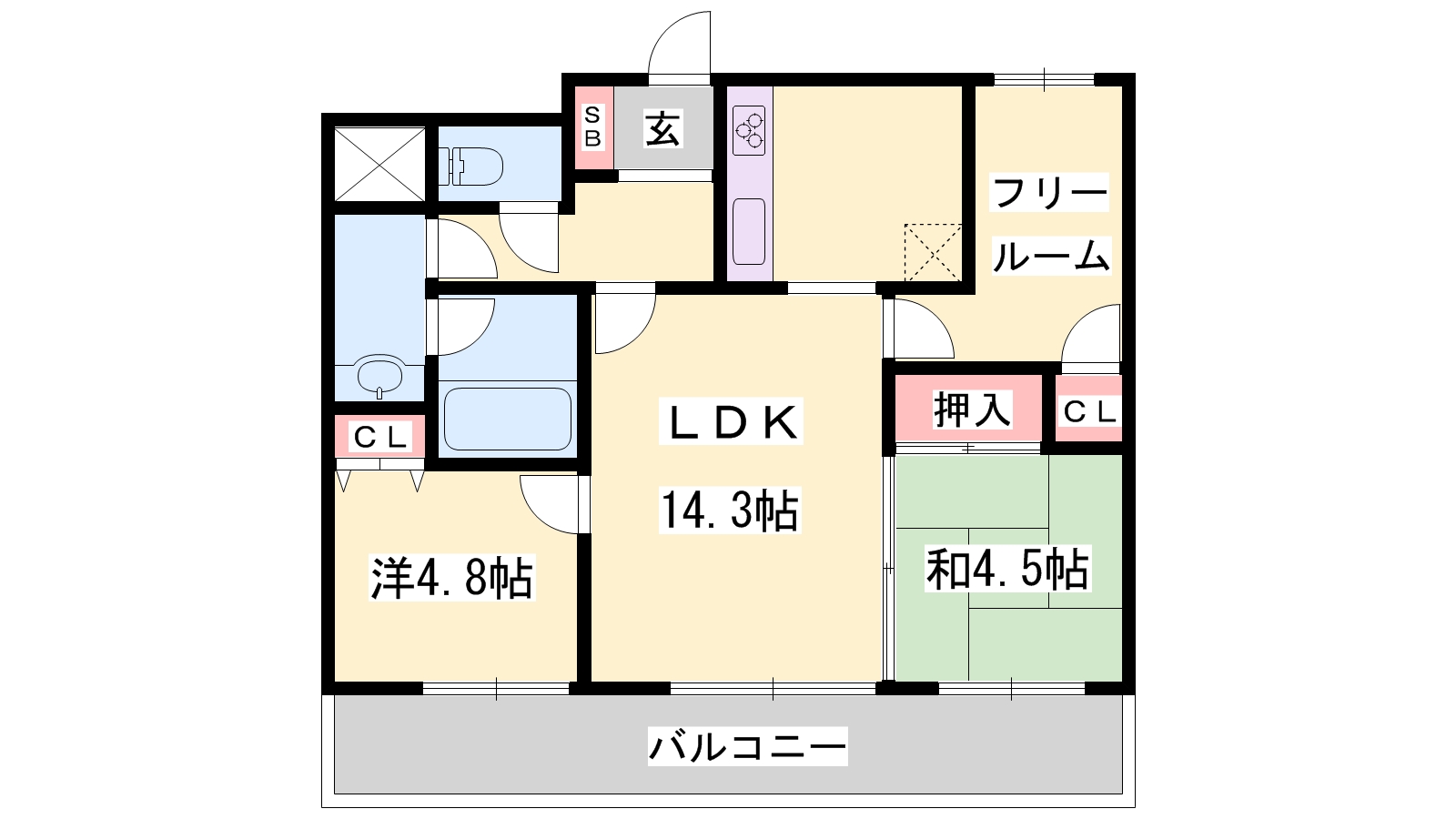 姫路市本町のマンションの間取り