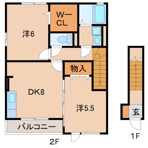 D-room秋月 C棟の間取り