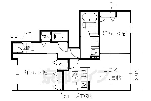 シャーメゾン鴨川の間取り