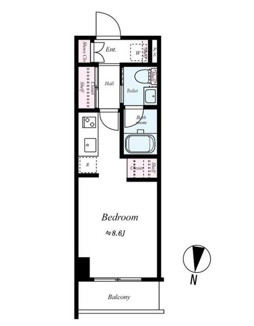 Ｂ　ＣＩＴＹ　ＡＰＡＲＴＭＥＮＴ　ＳＨＩＮＡＧＡＷＡ　ＷＥＳＴの間取り