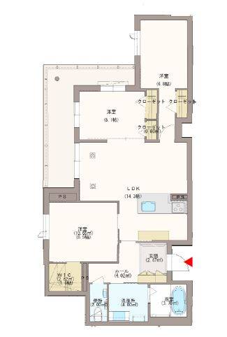 熊本市中央区新大江のマンションの間取り