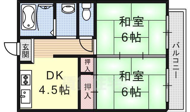 大津市本堅田のマンションの間取り