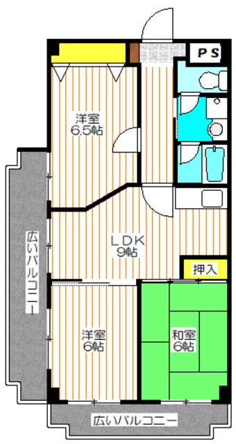 多摩市南野のマンションの間取り