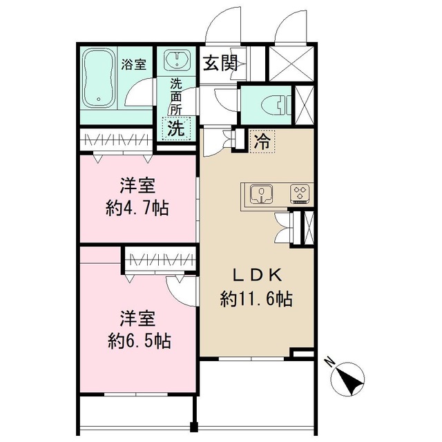 稲城市百村のマンションの間取り