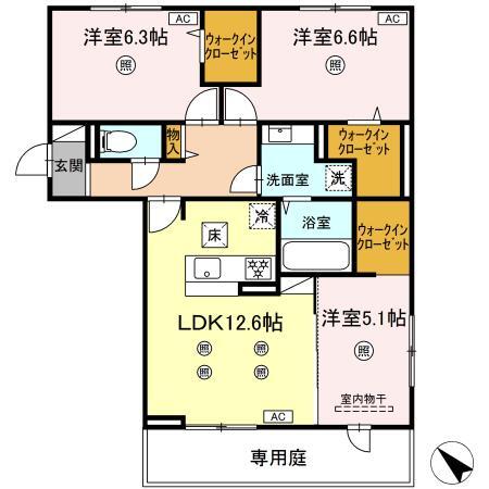 ※Ｄ－ＲＯＯＭ五十川IIの間取り