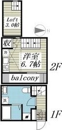 名古屋市中村区靖国町のアパートの間取り