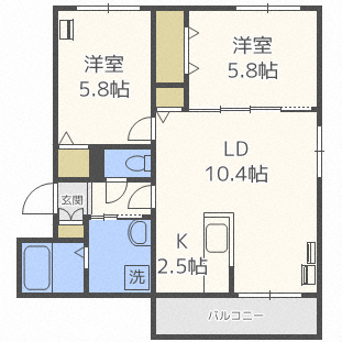 【札幌市豊平区西岡三条のマンションの間取り】