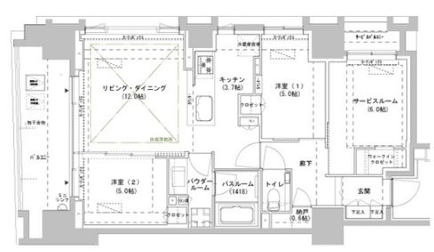 パークスフィア牛込神楽坂の間取り