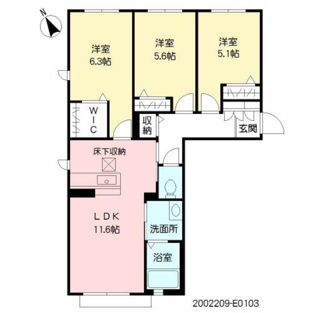 ラフィーネメゾン上久原　Ｅ棟の間取り