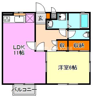 ハイツサニーヒル東棟の間取り写真