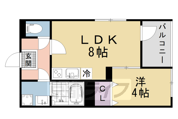地下鉄東西線 椥辻駅 徒歩7分 3階建 築1年の間取り写真