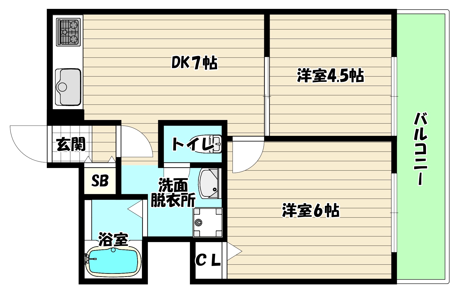 地下鉄御堂筋線 東三国駅 徒歩5分 7階建 築47年の間取り写真