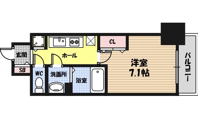 ＪＲ大阪環状線 大阪城公園駅 徒歩9分 15階建 築5年の間取り写真
