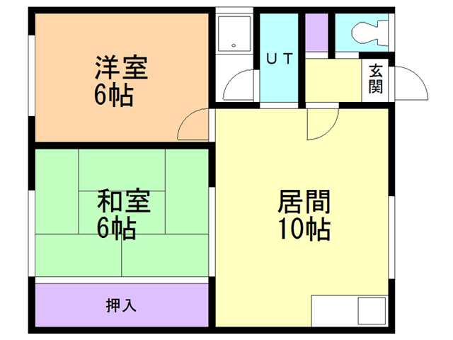 【コーポ衣笠No.．２の間取り】