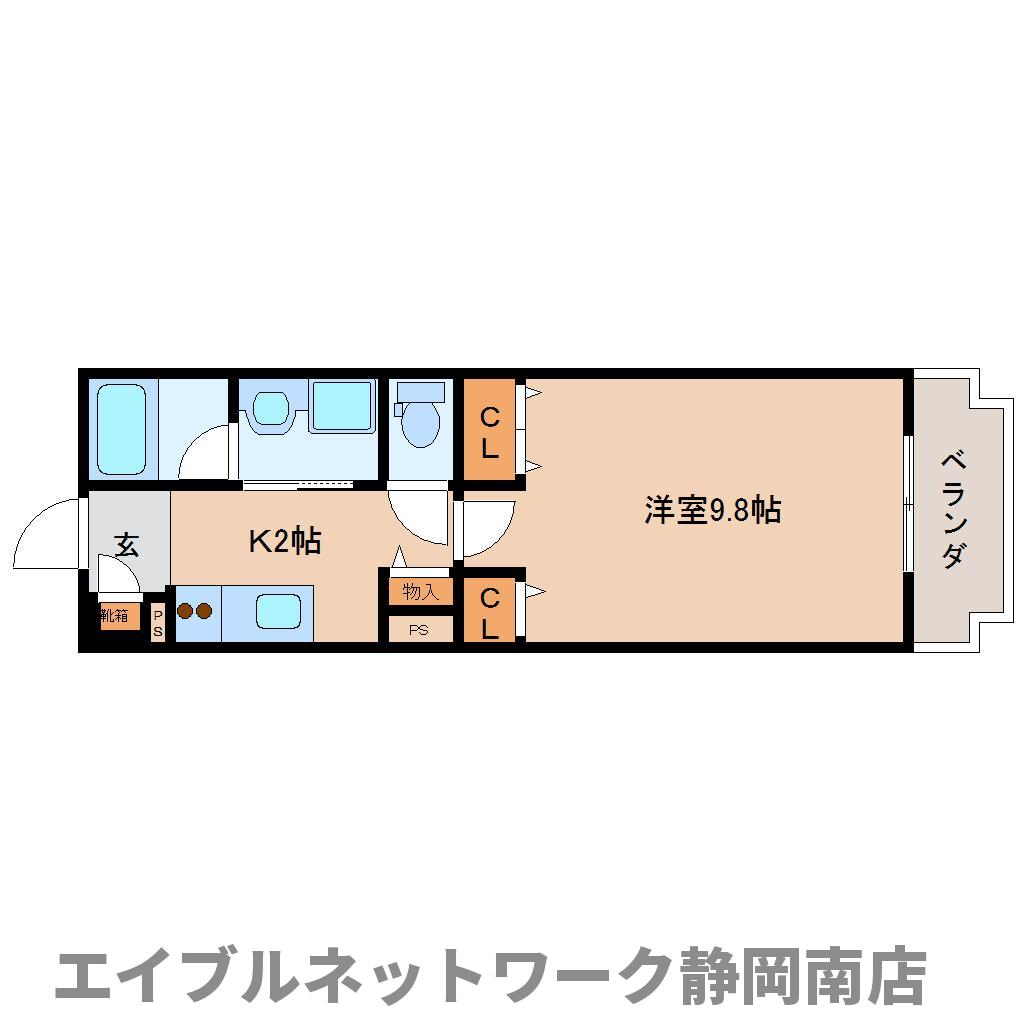 静岡市駿河区南町のマンションの間取り