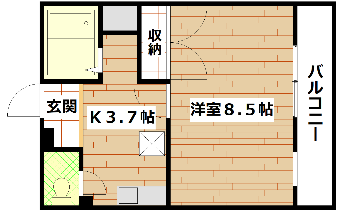 広島市西区横川町のマンションの間取り