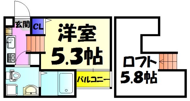 千葉市稲毛区天台のアパートの間取り