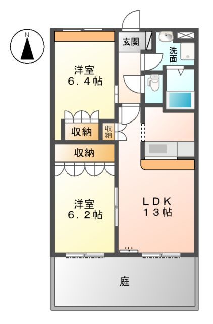 北名古屋市中之郷のマンションの間取り