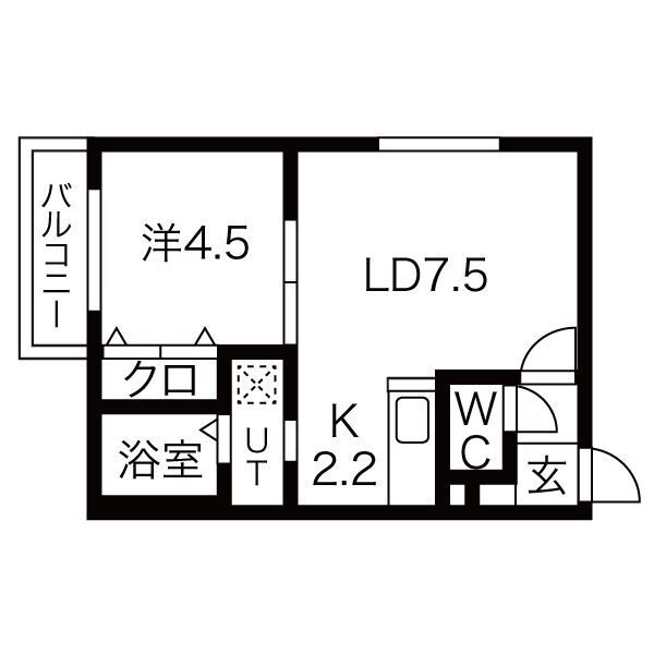 札幌市西区琴似四条のマンションの間取り