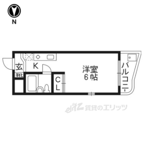 京都市右京区太秦森ケ東町のマンションの間取り