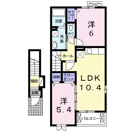 津市栗真町屋町のアパートの間取り