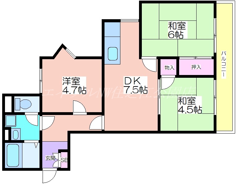 グレースハイム上住吉の間取り