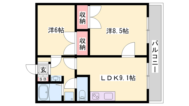 エイセイ坂出　壱番館　弐番館の間取り