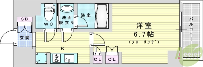 大阪市淀川区塚本のマンションの間取り