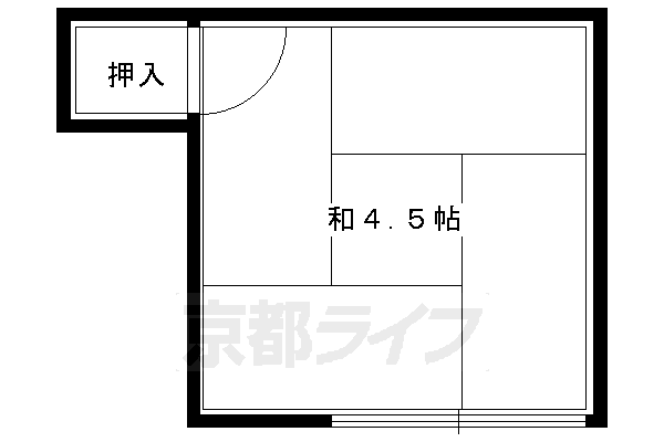 京都市左京区松ケ崎小竹薮町のアパートの間取り