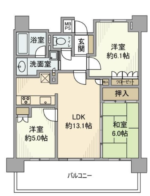 ライオンズ東川口グレーステラスの間取り