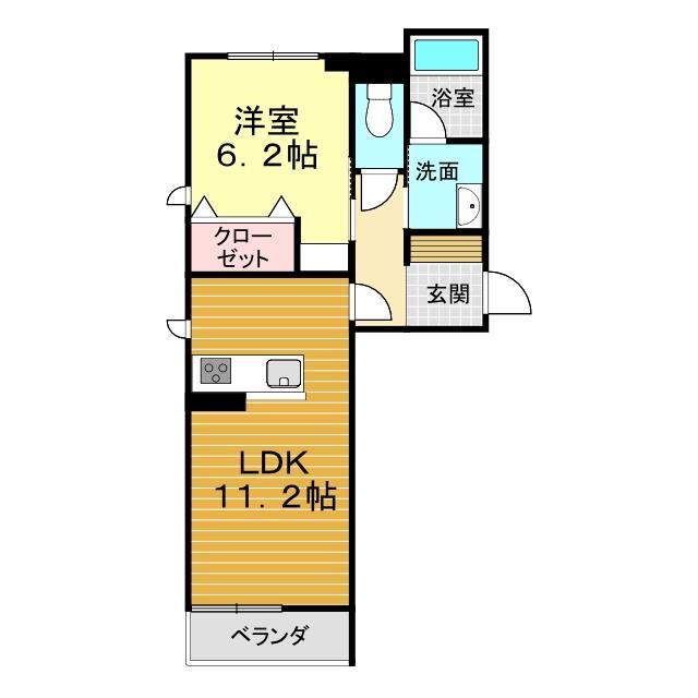 山口市小郡下郷のマンションの間取り