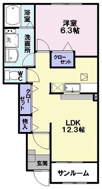 カルム・メゾンＢの間取り