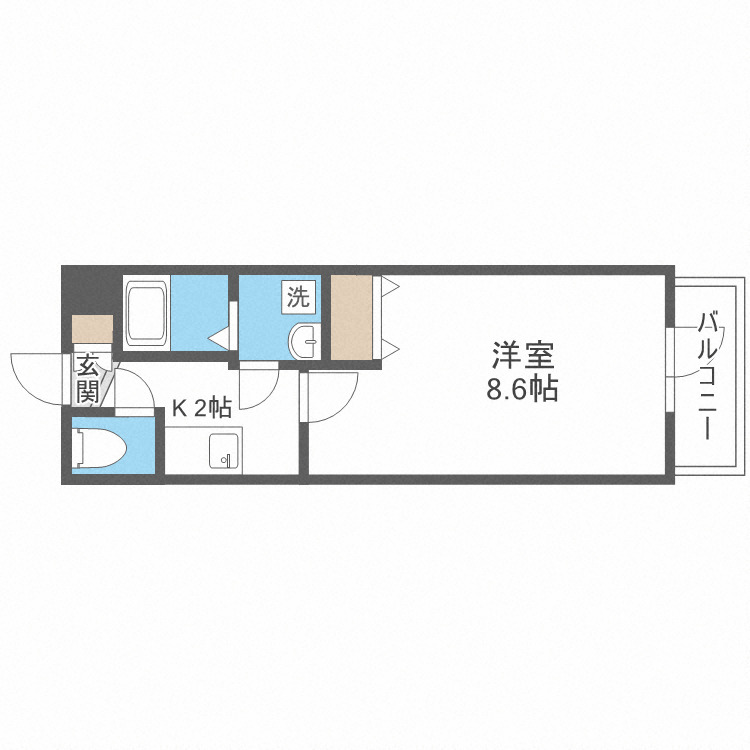 大阪市中央区道修町のマンションの間取り