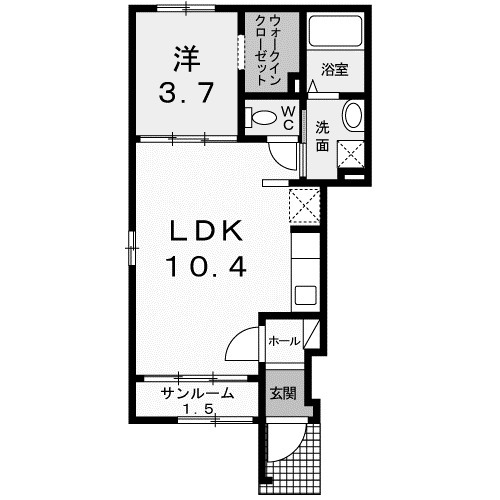 伊勢崎市境女塚のアパートの間取り