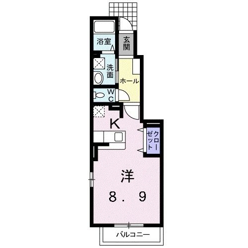 岩沼市本町のアパートの間取り