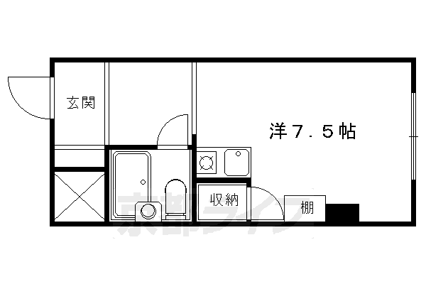 京都市左京区田中門前町のマンションの間取り