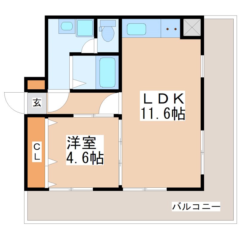 鹿児島市新屋敷町のマンションの間取り