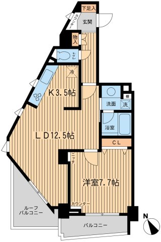 THEパームス代々木上原ヴェールテラスの間取り