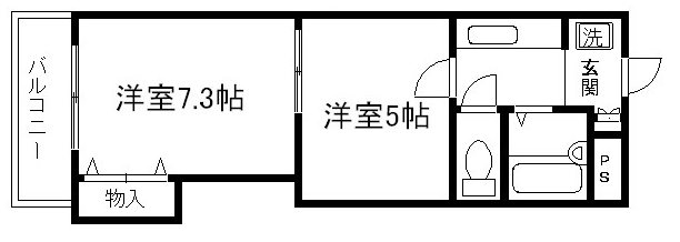 京都市上京区竪社南半町のマンションの間取り