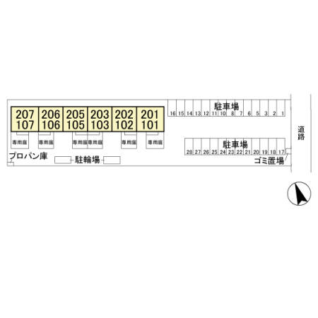 【シュエット　III107の駐車場】