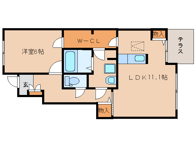 【御所市大字東辻のアパートの間取り】