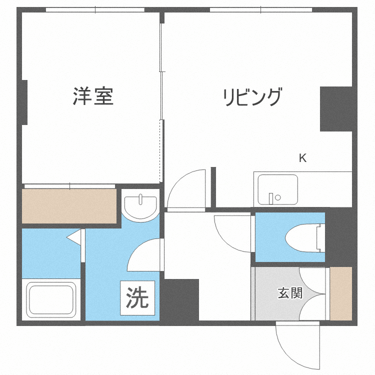 札幌市中央区南六条西のマンションの間取り