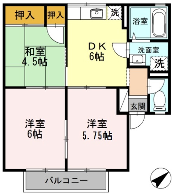 和歌山市榎原のアパートの間取り