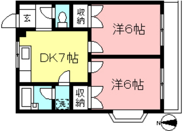 川崎市多摩区枡形のマンションの間取り