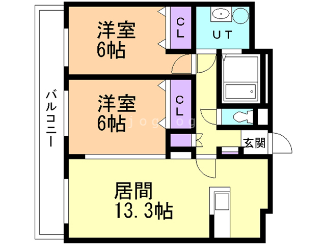 札幌市白石区菊水元町二条のマンションの間取り