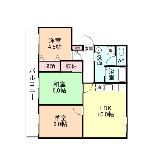 黒部市前沢のマンションの間取り