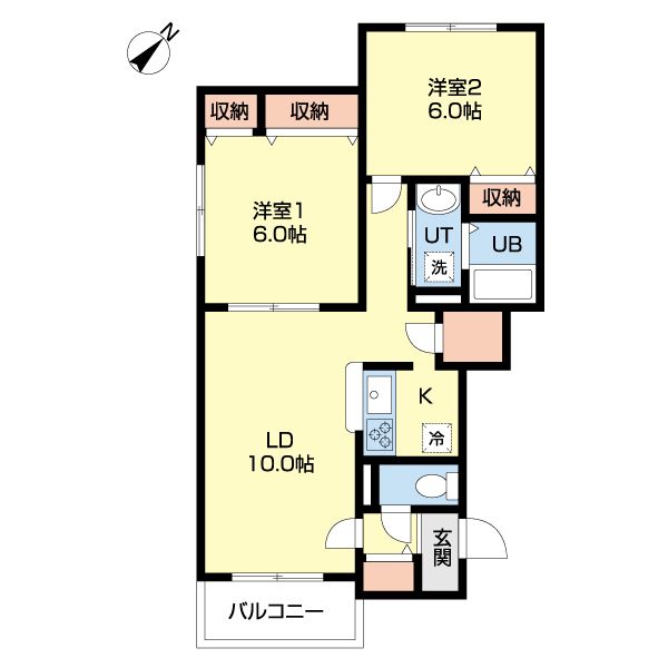 札幌市西区二十四軒一条のマンションの間取り