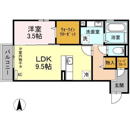 ナチュール医大西　Ｂの間取り
