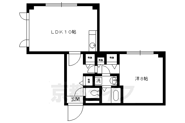 京都市中京区梅忠町のマンションの間取り