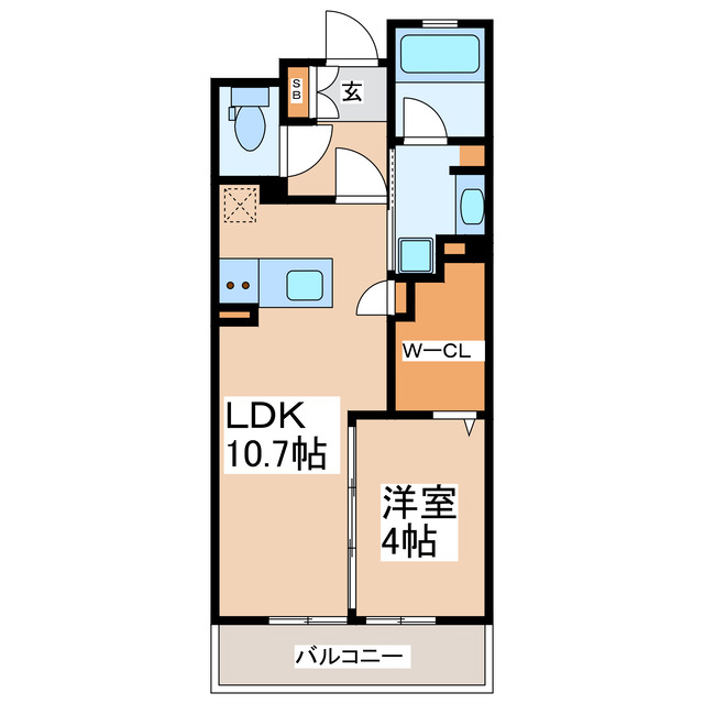 熊本市中央区水道町のマンションの間取り